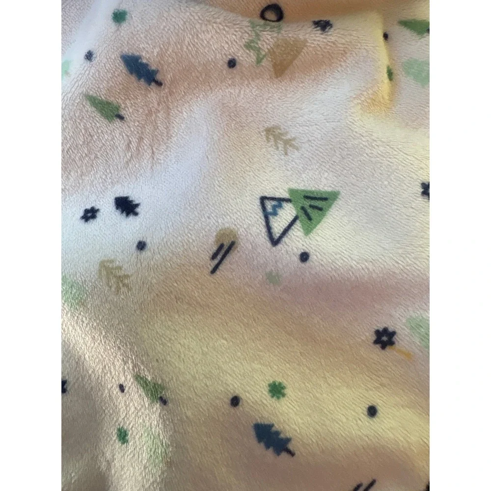 Cloud Island Blue Triceratops Dinosaur Security Blanket Lovey Forest Print 14in